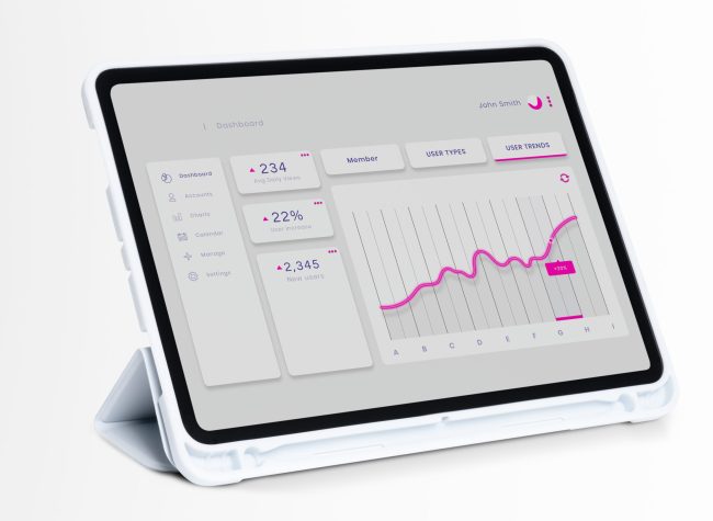 Digital tablet screen mockup smart tech